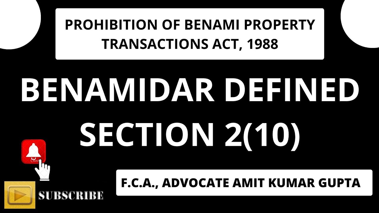 BENAMIDAR DEFINED SECTION 2(10)