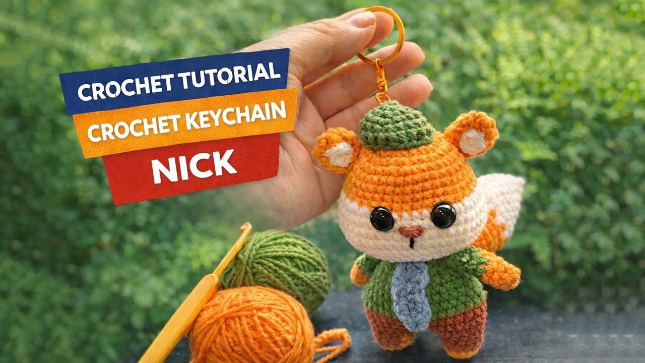 Crochet Fox Keychain Tutorial 🦊 | How to Crochet Nick the Fox Amigurumi (Beginner Friendly)