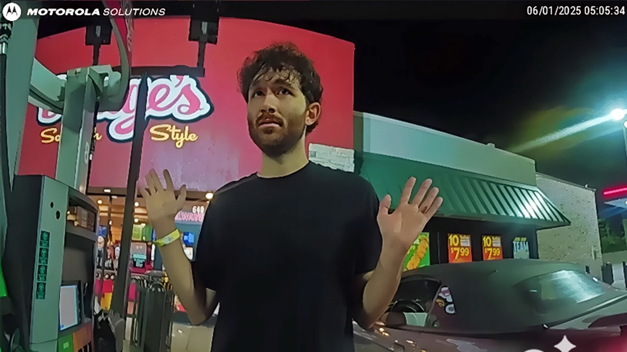 Cops Bust Drunk Guy at Gas Station After He Causes Chaos