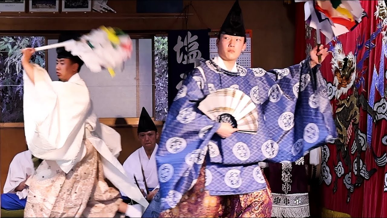 【石見神楽　塩祓】佐野神楽社中2024.4.13～野原春祭り（野原二公民館）