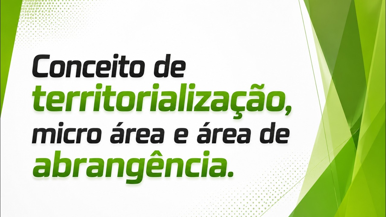 Conceito de territorialização, micro área e área de abrangência.
