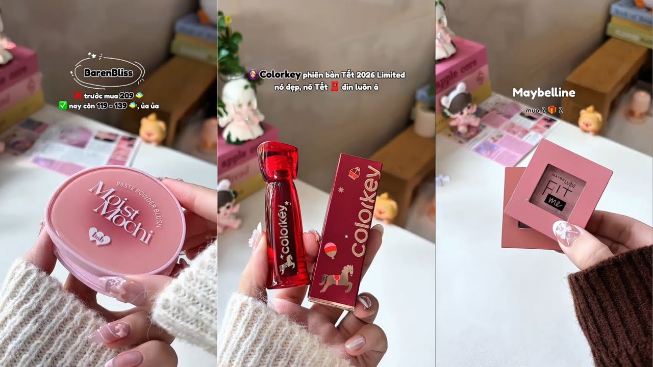 [Shopee Haul] Unboxing Đồ Makeup,Skincare Cho Các Nàng:Son Watery Tint,Phấn Má Hồng,Tẩy Tế Bào Chết