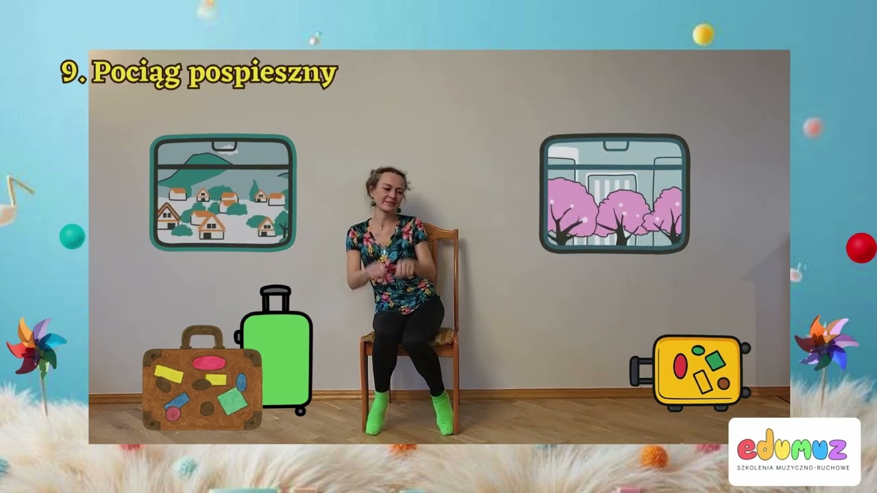 POCIĄG POSPIESZNY- piosenka dla dzieci, EDUMUZ