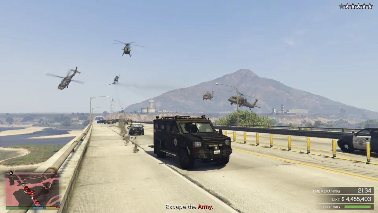 GTA 5 RDE 4.0.1 - Fort Zancudo Heist + Ten Star Escape