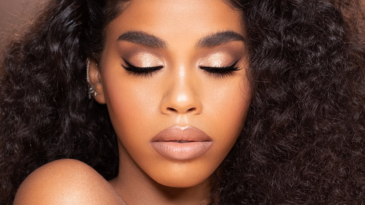 Shimmering Glam Tutorial for Dark Skin Tones Using ND's Glam Face Palette | Natasha Denona Makeup