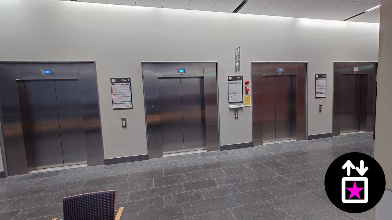 4x 2014 OTIS Gen2 MRL-Traction Elevators @ Nya Karolinska Hospital, Solna, Sweden!