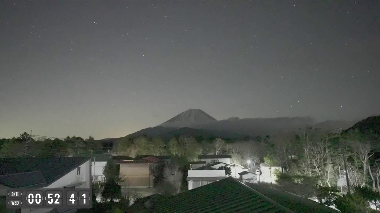 流星の富士山ライブカメラで星空観察！Meteor starry night Mount fuji live camera!