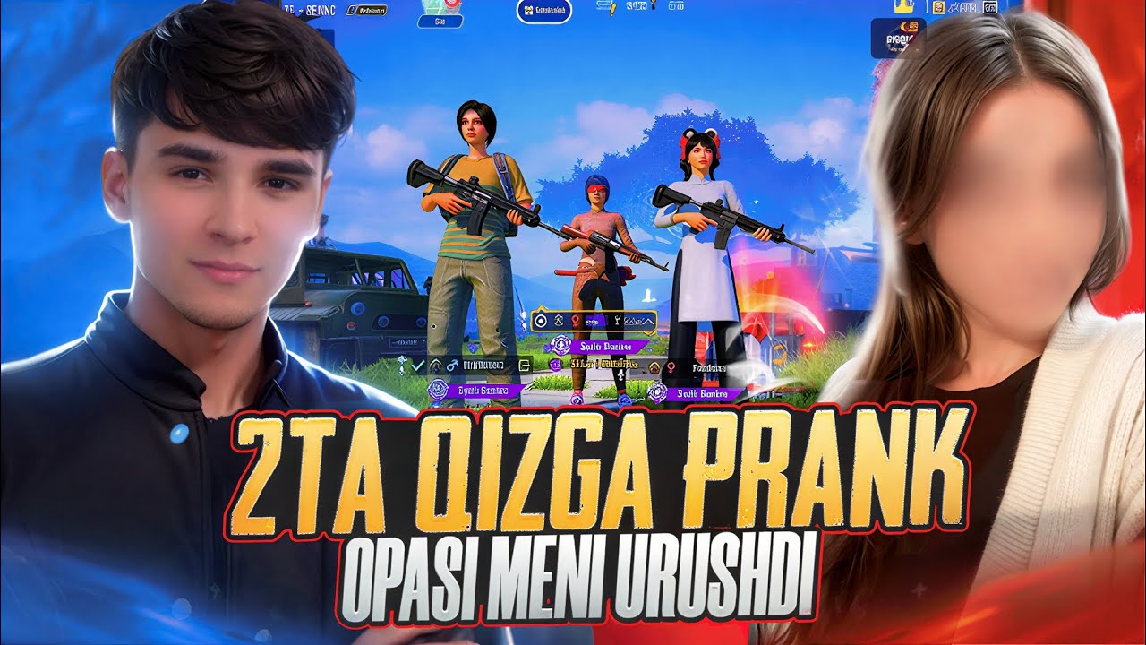 2 TA QIZGA PRANK 😂 OPASI MENI URISHDI 🤯 | PUBG MOBILE | #pubg #prank #rek 