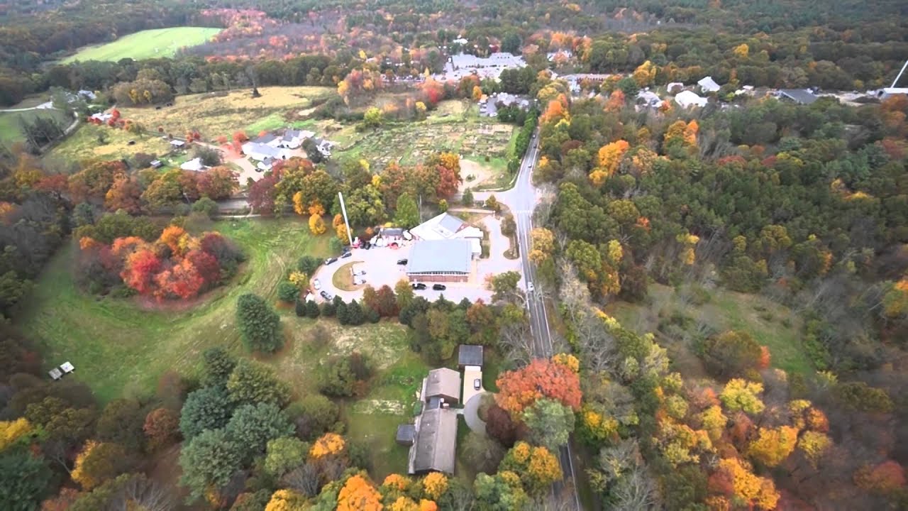 Lincoln, Massachusetts from the air (in fall foliage season)