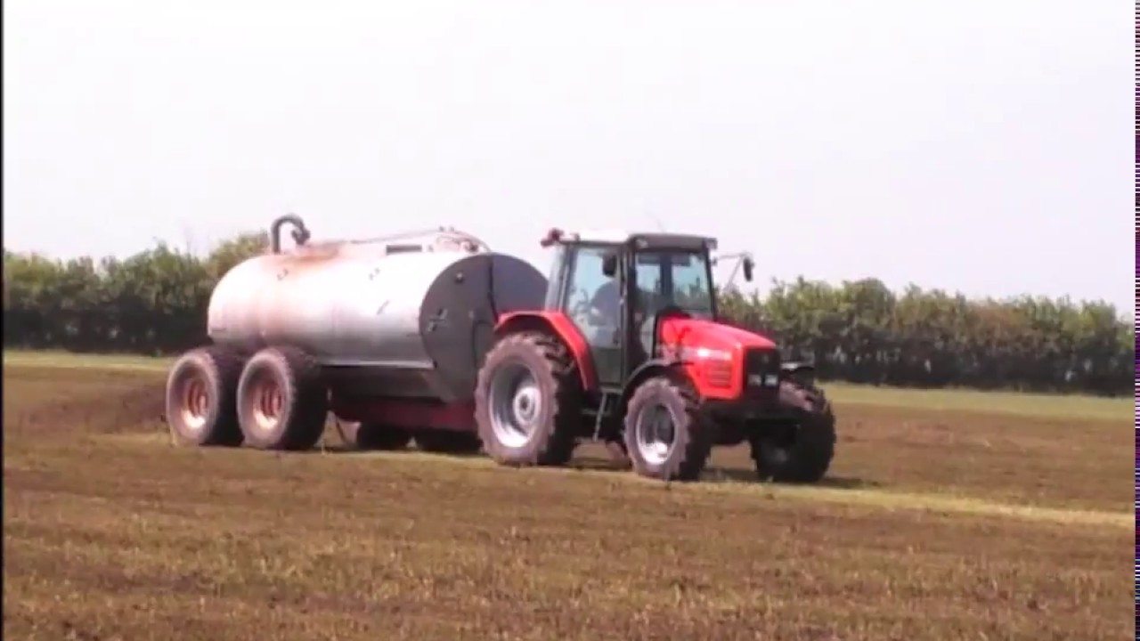 Massey Ferguson 4345 slurry spreading.
