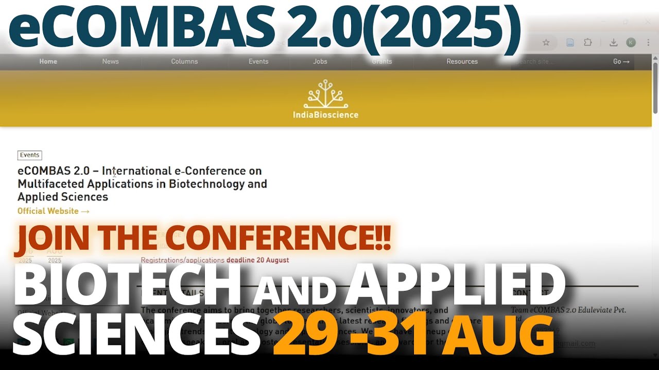 e-COMBAS 2025 | International e-Conference on Biotechnology & Applied Sciences | 29&ndash;31 August
