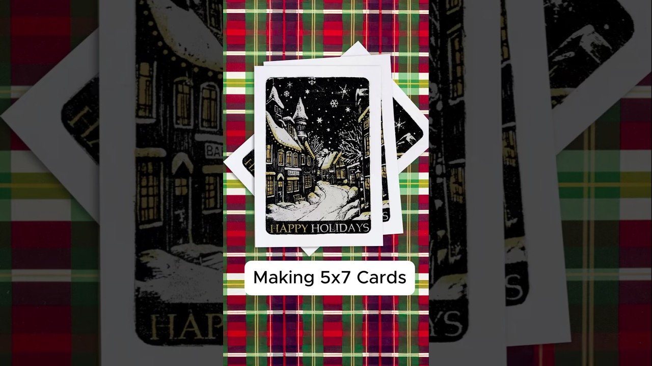 Magical Snowy Village Christmas Cards | Gel Plate Image Transfer 🎄 ✨