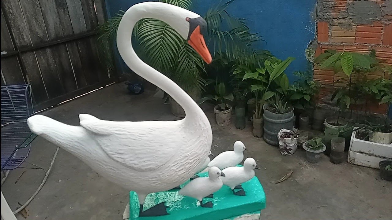 cisne de cimento e seus 4 filhotes,como se faz passo a passo