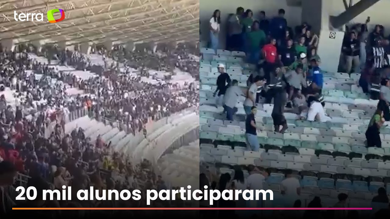 Aul&atilde;o termina em pancadaria generalizada entre estudantes no est&aacute;dio do Mineir&atilde;o