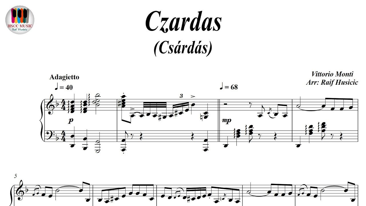 Czardas, Csárdás - Vittorio Monti, Piano Sheet Music, Piano Tutorial