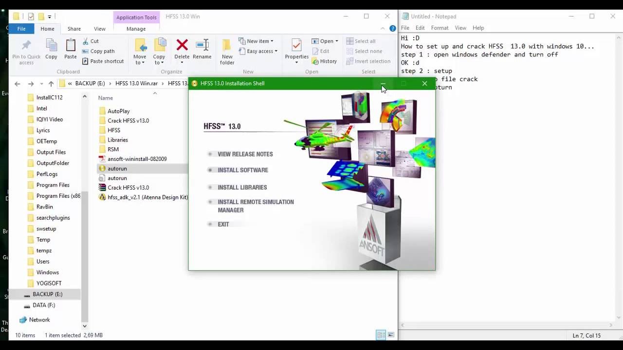 How to download and install HFSS 13.0  win 10  (with link download )