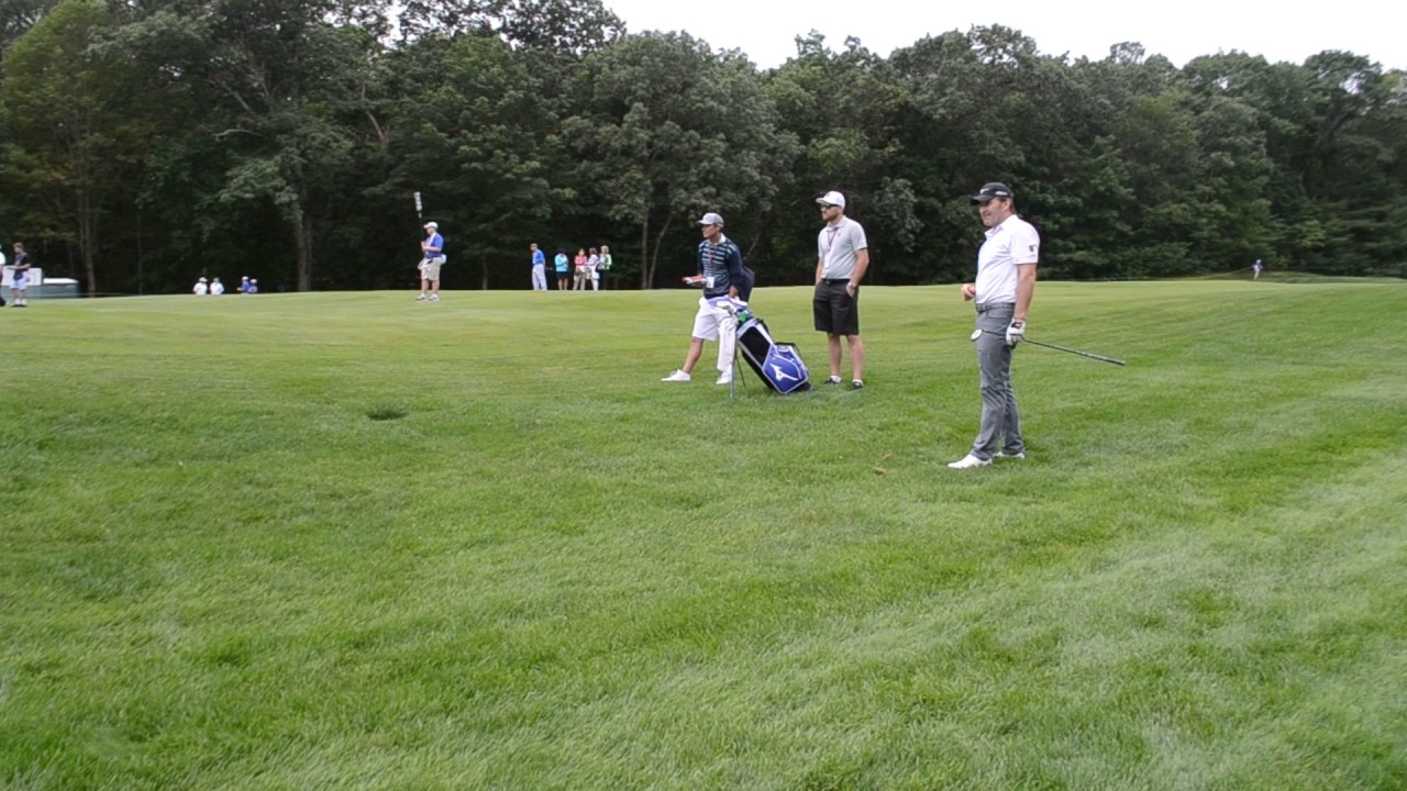 Nick Faldo on the 18th hole at Salem Country Club US Senior Open