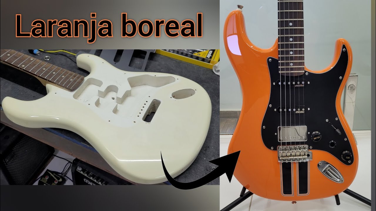 Guitar Strato Pintura Laranja Boreal Opala SS