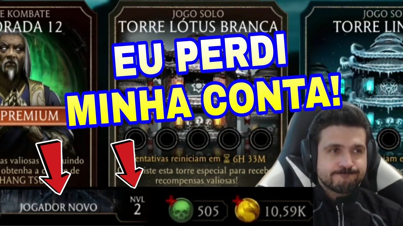 EU PERDI MINHA CONTA DO MORTAL KOMBAT MOBILE!