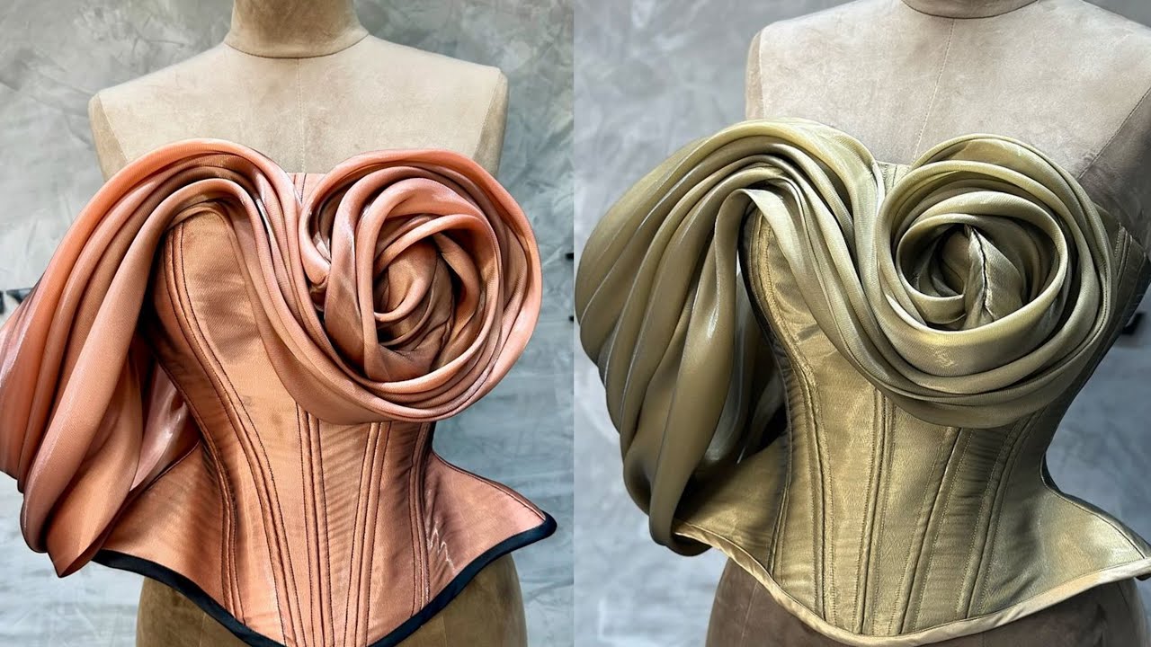 DIY Draping a Floral Design on a Corset Top – Easy Step-by-Step Tutorial