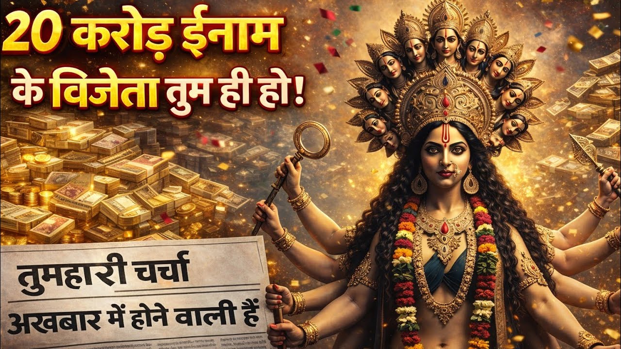 20 करोड़ ईनाम के विजेता तुम ही हो। तुम्हारी चर्चा अख़बार में होगी..🌺maa Kali ka sandesh 🌺