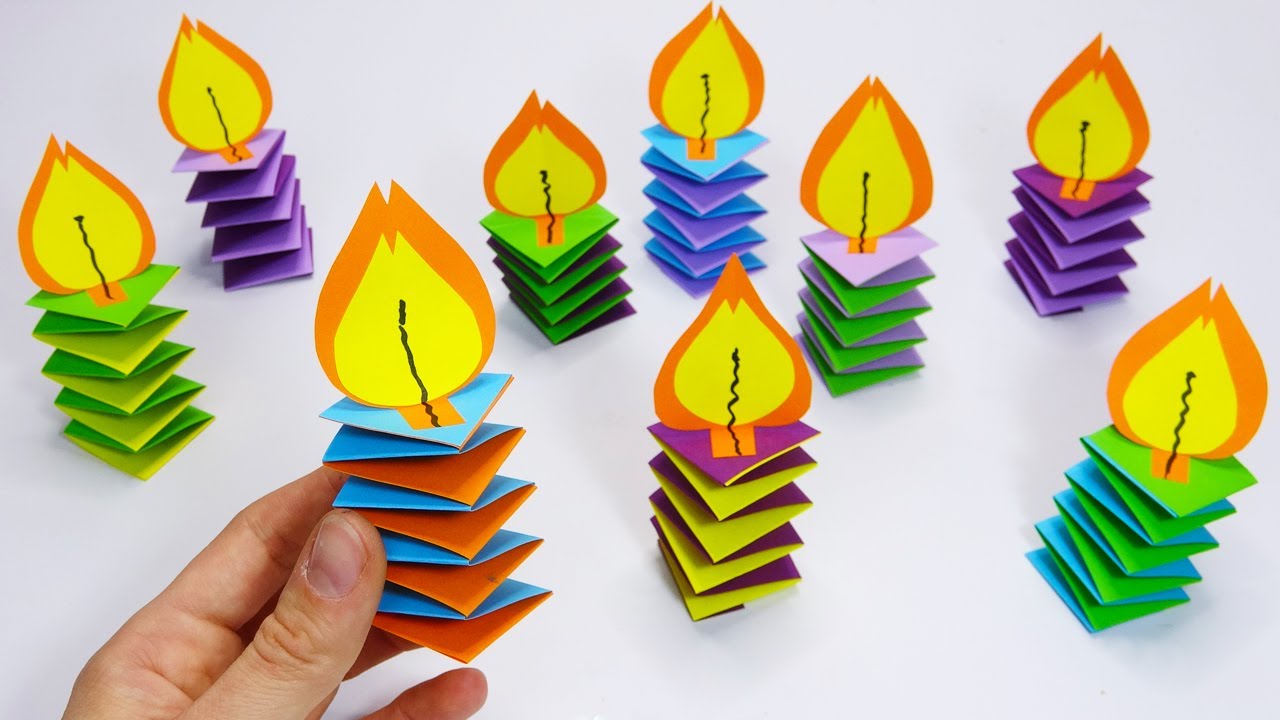 DIY christmas How to make paper candles Easy paper crafts