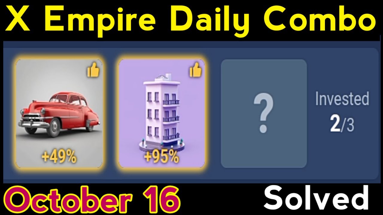 X Empire Daily Combo Today 16 October |Stock Exchange |Investment Fund X Empire