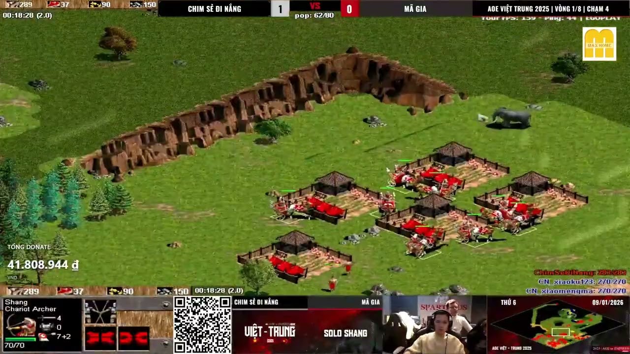 VÒNG 1/8 | Chim Sẻ Đi Nắng vs Mã Gia | Solo Shang | AoE Việt Trung 2025 #aoe #chimsedinang
