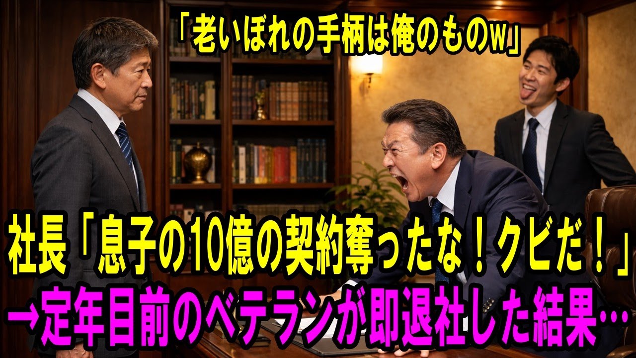 「老いぼれの手柄は俺のものw」息子の嘘に騙されて、ベテラン社員をクビにした社長。1ヶ月後、会社が倒産の危機に…