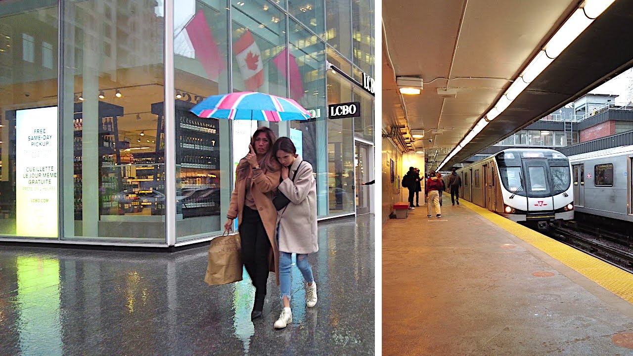 Toronto Walk | Rainy Evening Exploring | March 2024