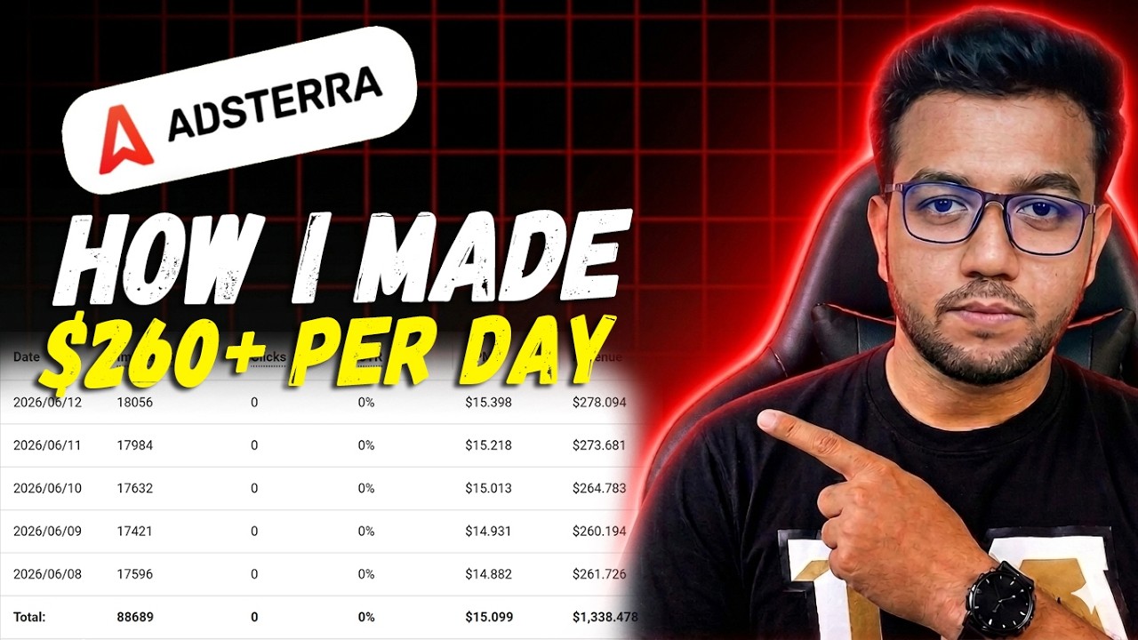 How I Made $260+ Per Day | Adsterra Earning Tricks 2026 #adsterrapaidmarketing