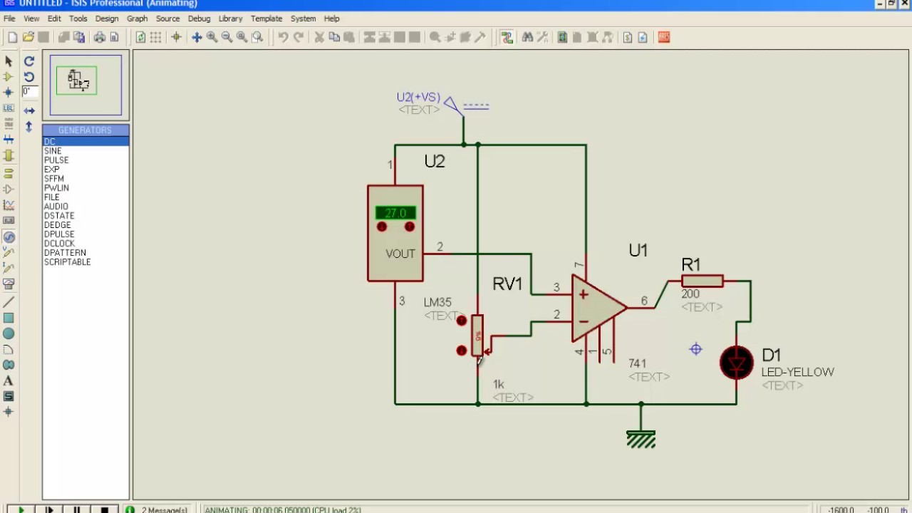 741 Op-amp  LM35 temperature circuit DIY