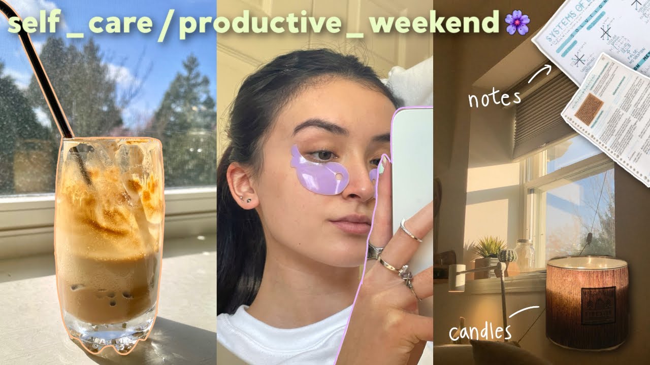 продуктивные выходные, посвященные заботе о себе 🌼 учеба, уход за кожей + солнце :)