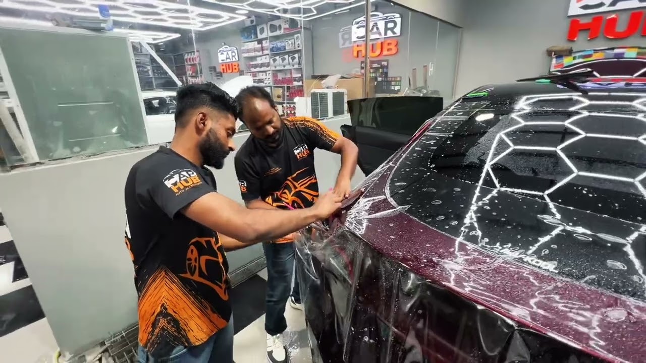 PAINT PROTECTION FILM FOR TESLA MODEL Y #paintprotectionfilm #ppf #tesla #carmodification 