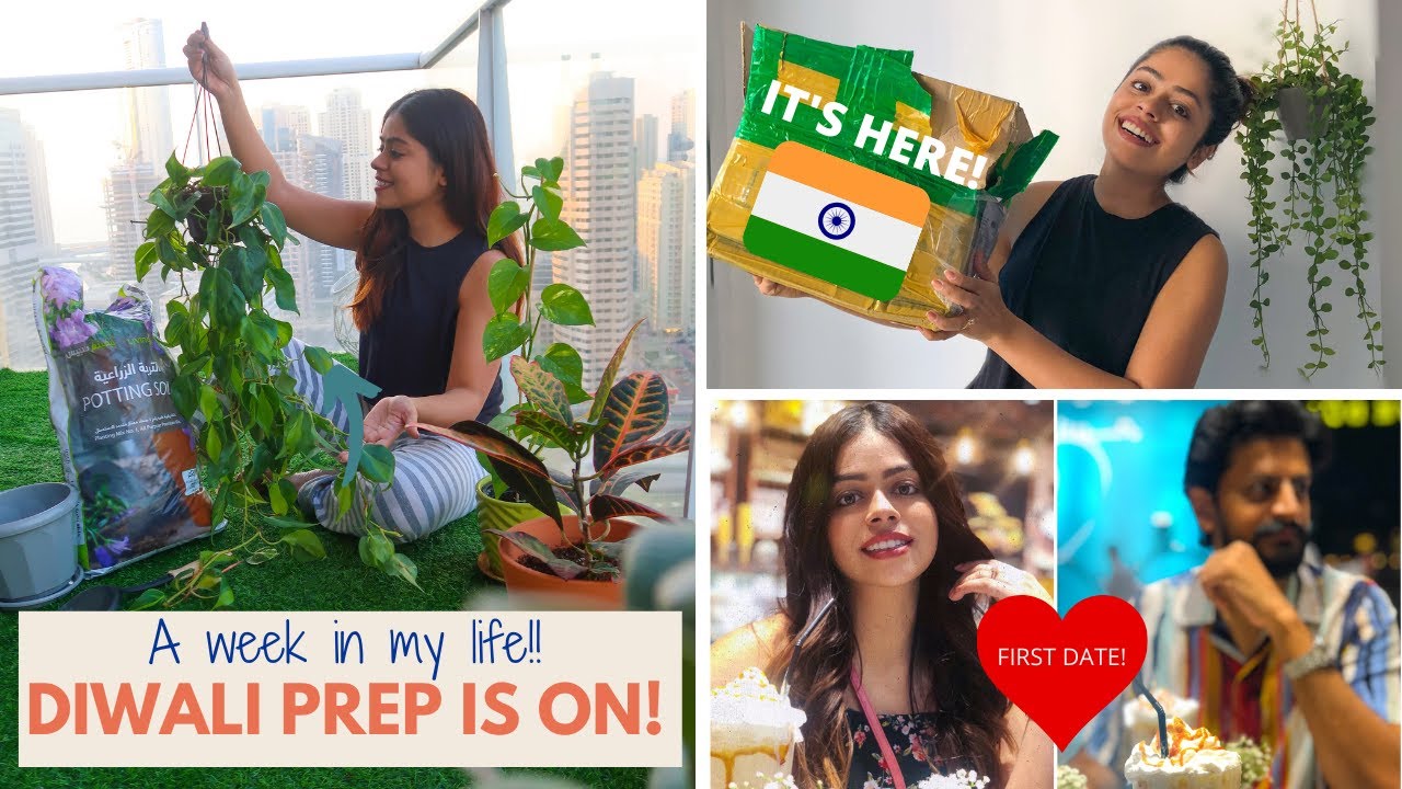 VLOG - MY COURIER ARRIVED FROM INDIA!! 🇮🇳 DIWALI HAUL | Coffee date, new plants & Diwali prep ✨❤️