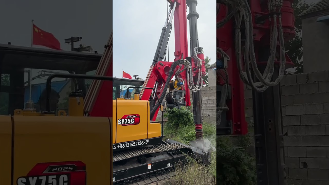 Sany 75 Small Excavator modified DR-80 rotary drilling rig for port construction +86 158 6623 7600