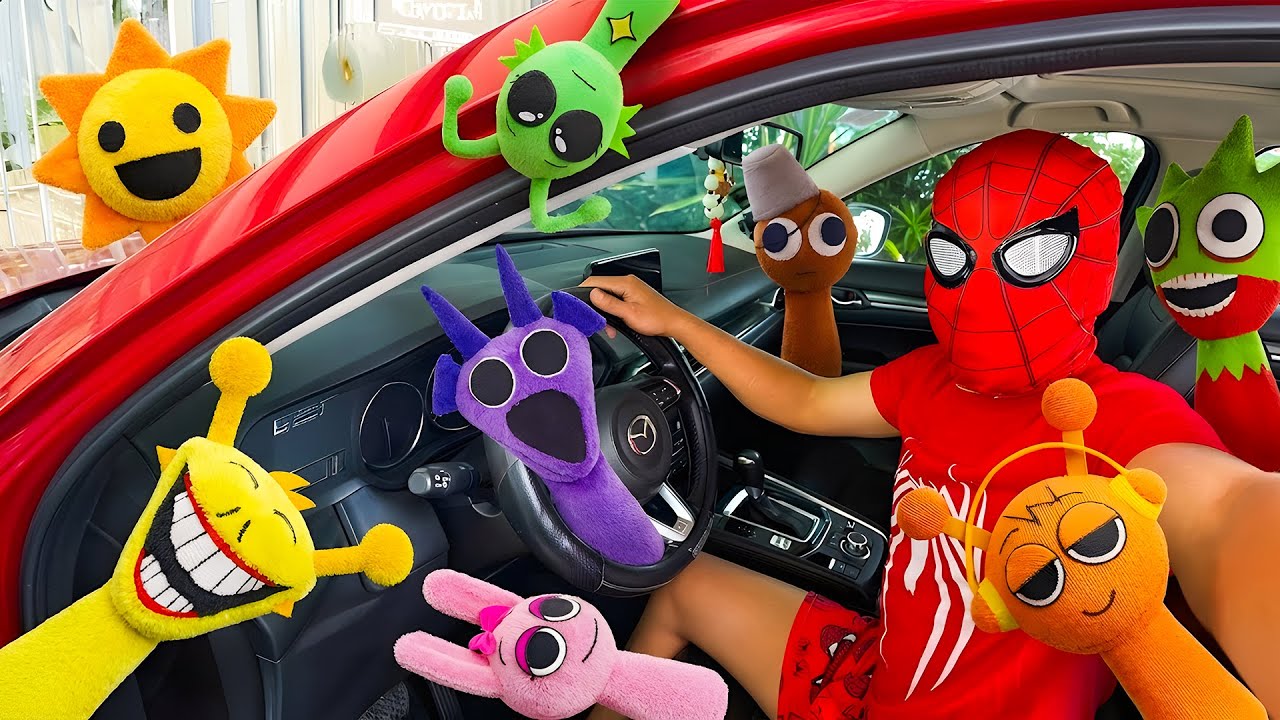 Spider Man Opened the Car Door & SPRUNKI Went Wild Everywhere!
