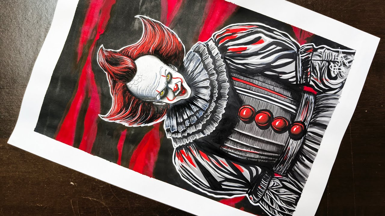 Pennywise Drawing 🎈| Time Lapse | IT Movie Art