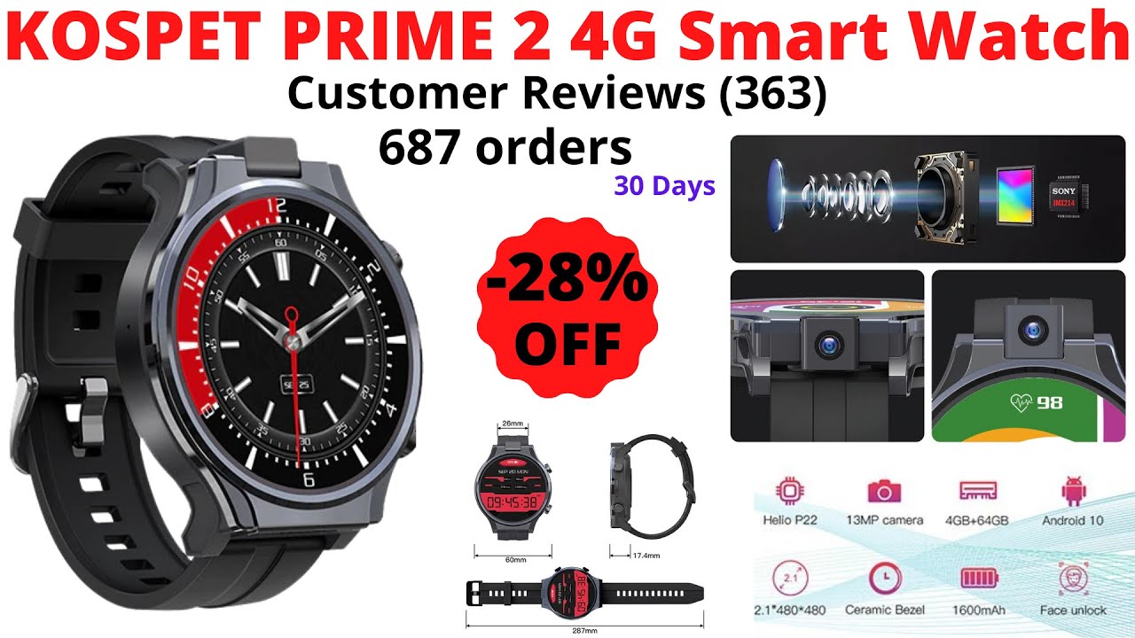 kospet prime 2 4g men smart watch 2021 review!