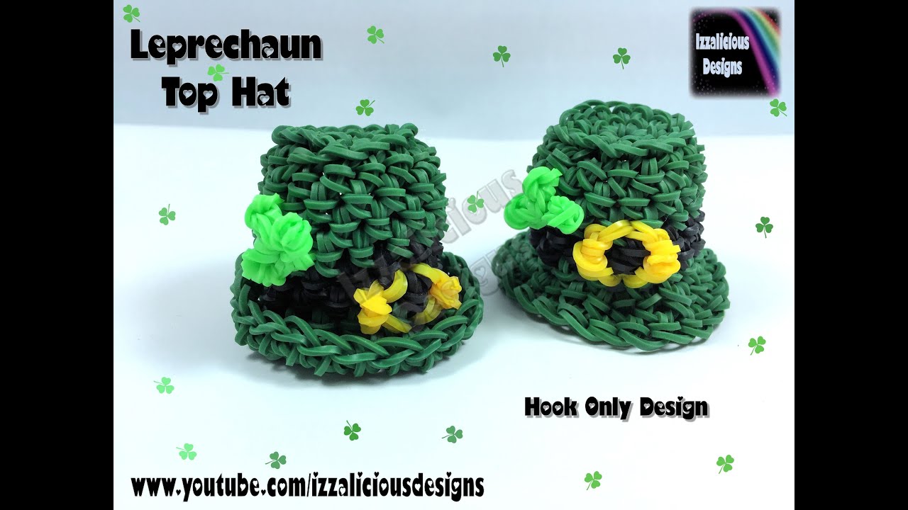 Rainbow Loom 3D Leprechaun Top Hat Charm - Hook Only/Loomless (loom-less)