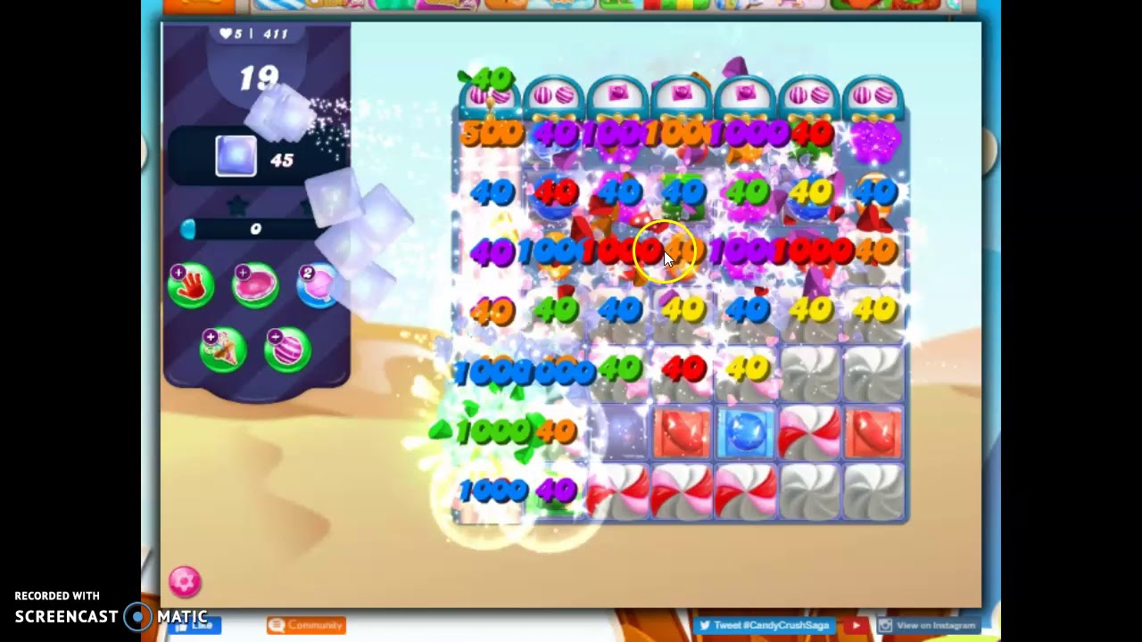 Candy Crush Level 411 Audio Talkthrough 20 Moves 0 Boosters