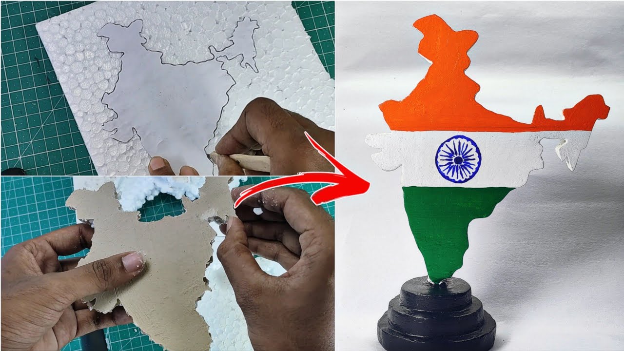 Cement craft | Table top craft | Map of India | #pottery
