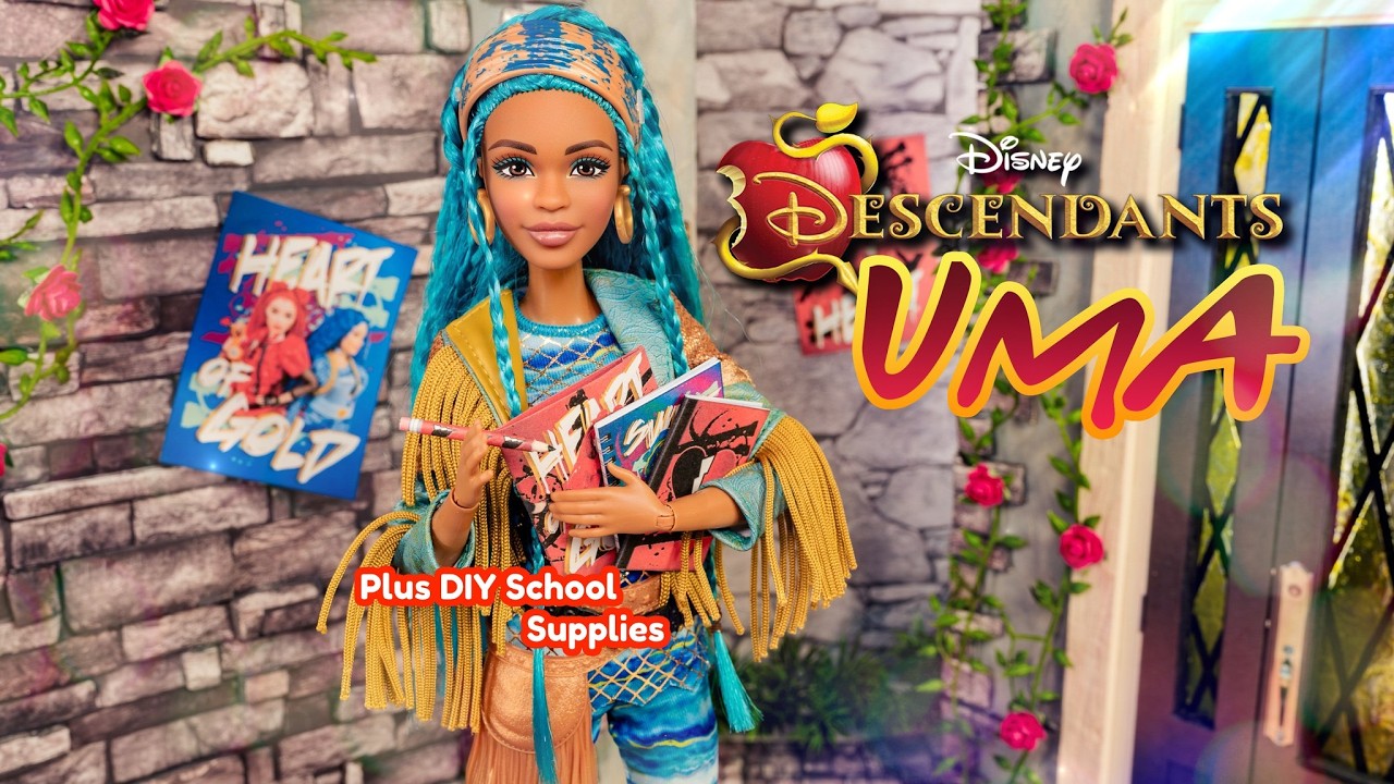 Turning Disney Descendants Uma Into Made To Move & DIY Mini School Supplies