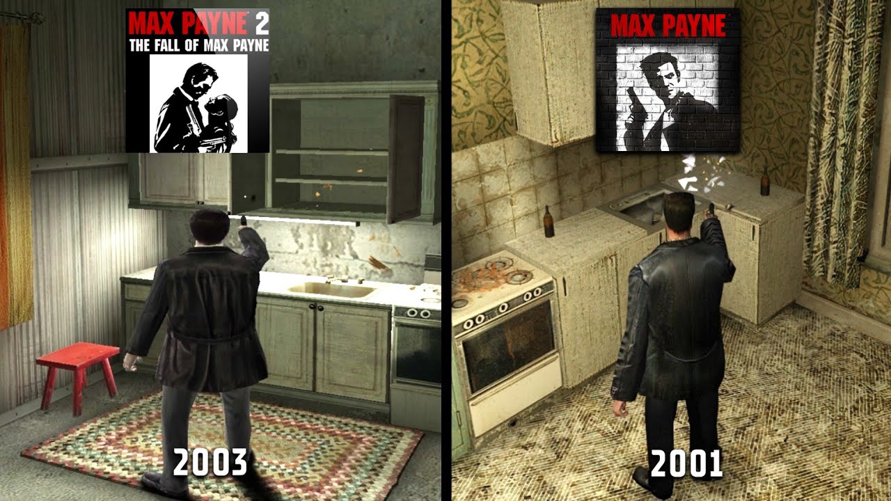 Max Payne vs Max Payne 2 - Physics and Details Comparison