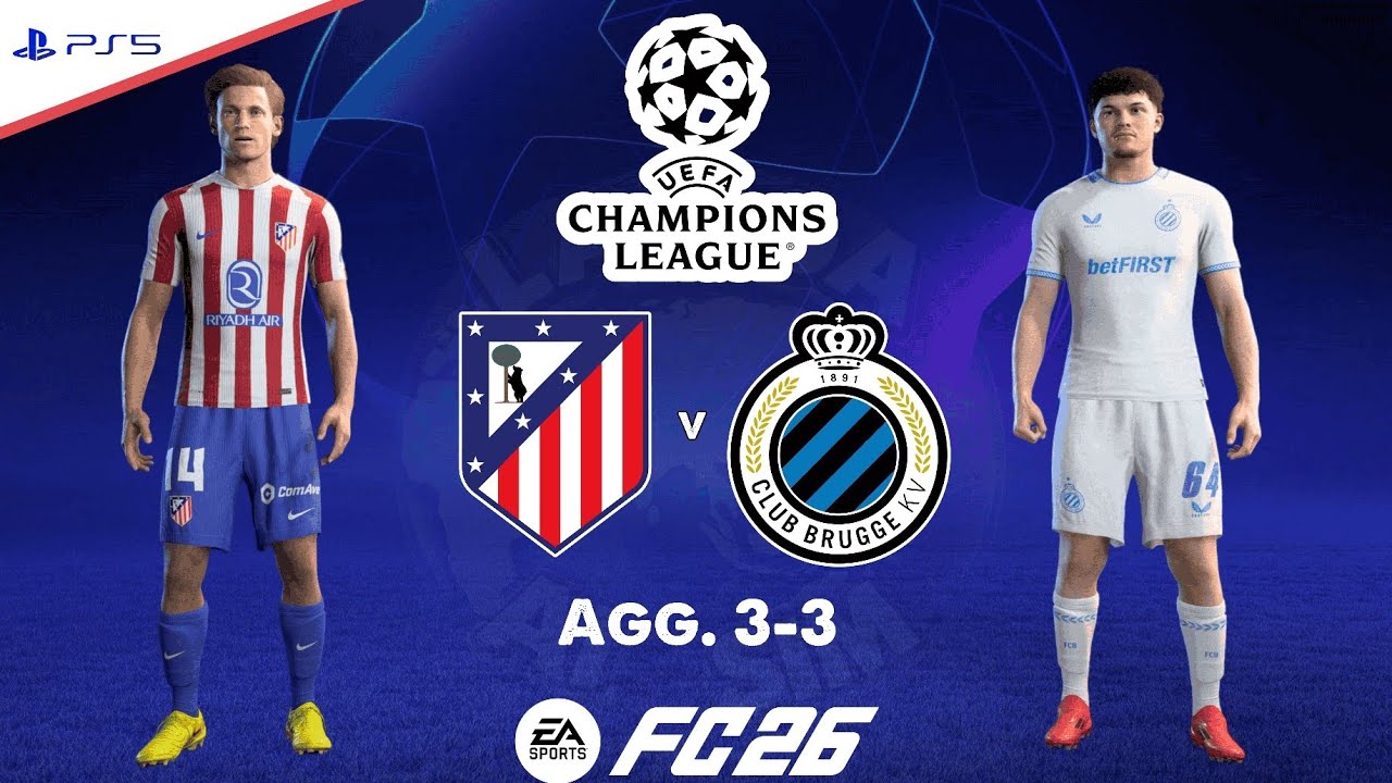 Atletico Madrid v Brugge | UEFA Champions League 25/26 - Playoffs | Match Simulation | FC26 PS5™[4K]