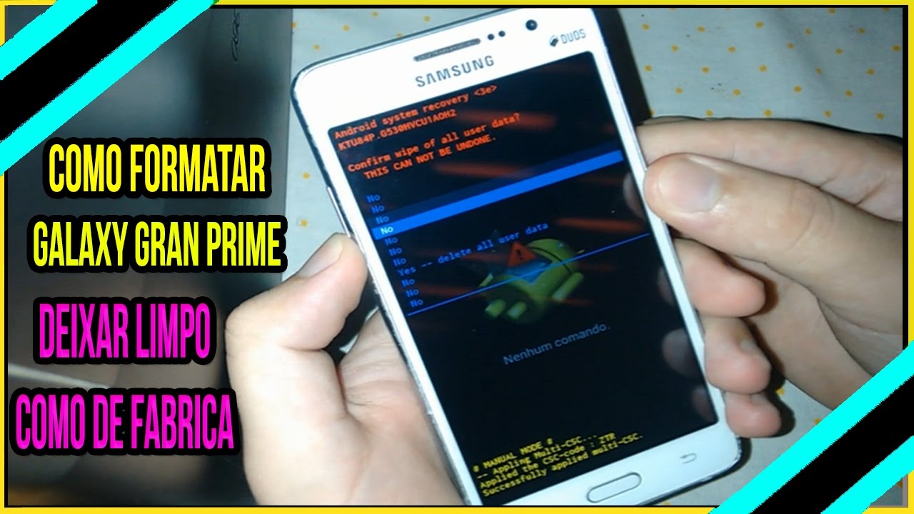 Como Formatar Galaxy Gran Prime Duos SM-G530, G531BT, G530H, G531, G530BT, G531H - Hard Reset