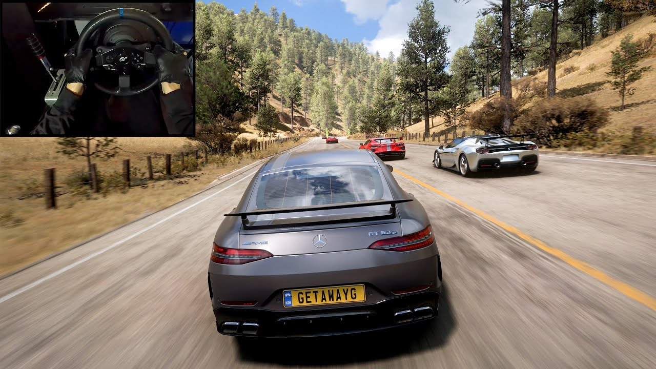 Mercedes AMG GT63 S vs Supercars Goliath Race - Forza Horizon 5 | Wheel Gameplay