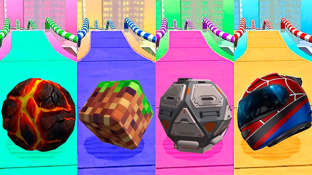 Cube vs Volcano vs Turbo vs Techno: New Ball Battle in Going Balls! Update Race 1047
