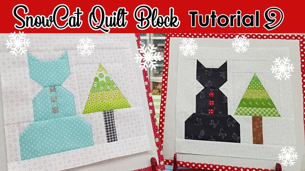 SnowCat and Tree Quilt Block Tutorial 9
