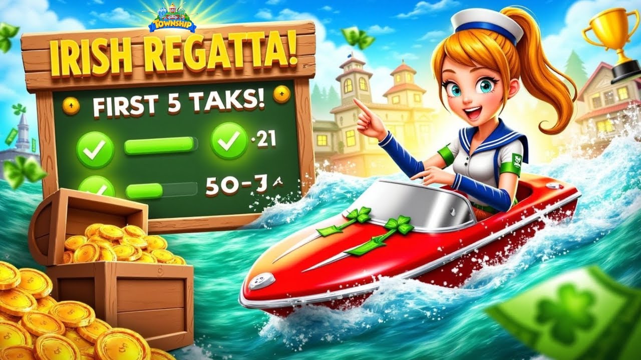 🚀 Township Irish Regatta &ndash; First 5 Tasks! 🍀 Race to Victory! ⛵🏆